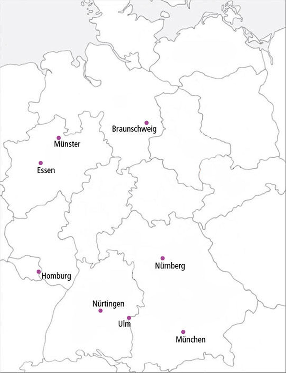 Abb. 1: Teilnehmende Prüfzentren.